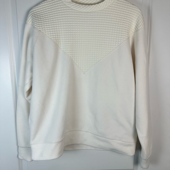 Dudley Stephens Cream Crew Neck Vello Fleece with Waffle detail. - Picture 5 of 7